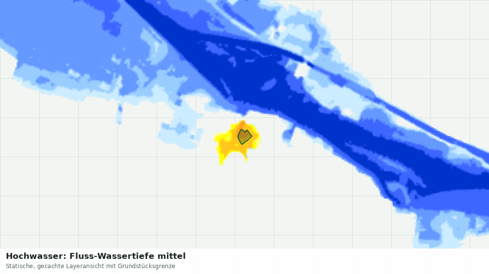 Statische Kartenansicht: Hochwasser: Fluss-Wassertiefe mittel
