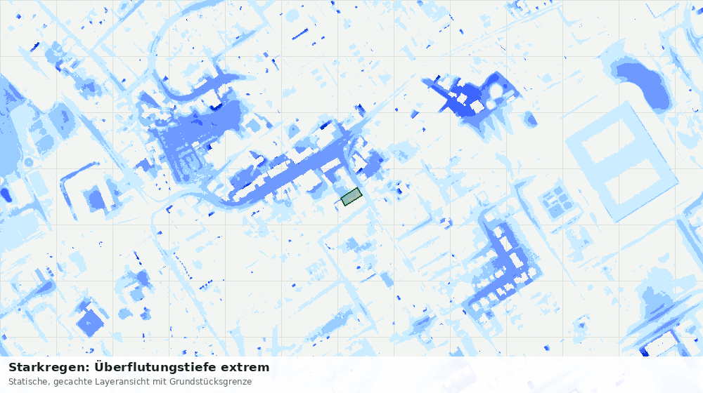 Statische Kartenansicht: Starkregen: Überflutungstiefe extrem