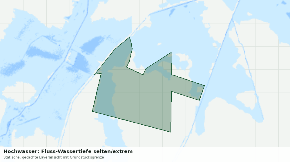 Statische Kartenansicht: Hochwasser: Fluss-Wassertiefe selten/extrem