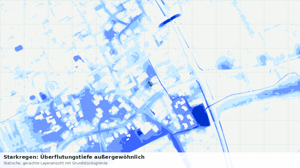 Statische Kartenansicht: Starkregen: Überflutungstiefe außergewöhnlich