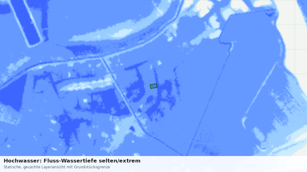 Statische Kartenansicht: Hochwasser: Fluss-Wassertiefe selten/extrem