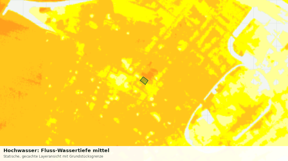 Statische Kartenansicht: Hochwasser: Fluss-Wassertiefe mittel