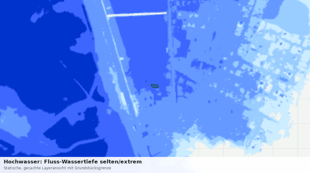 Statische Kartenansicht: Hochwasser: Fluss-Wassertiefe selten/extrem