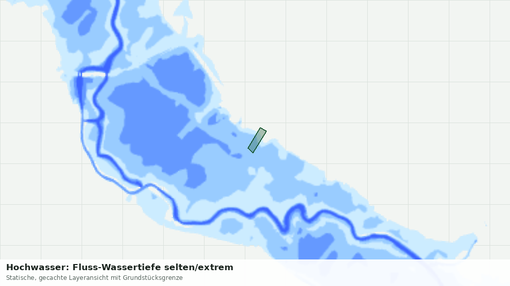 Statische Kartenansicht: Hochwasser: Fluss-Wassertiefe selten/extrem