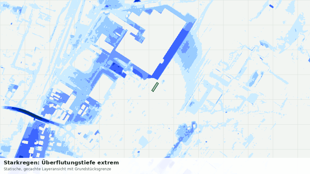 Statische Kartenansicht: Starkregen: Überflutungstiefe extrem