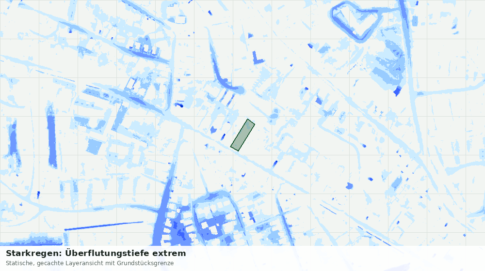 Statische Kartenansicht: Starkregen: Überflutungstiefe extrem