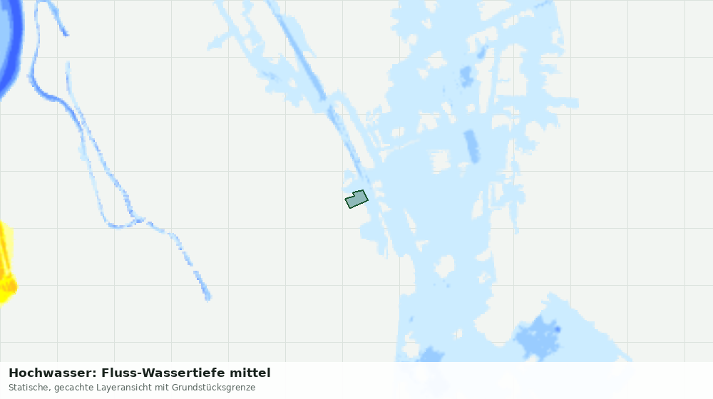 Statische Kartenansicht: Hochwasser: Fluss-Wassertiefe mittel