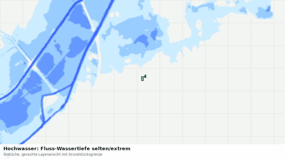 Statische Kartenansicht: Hochwasser: Fluss-Wassertiefe selten/extrem