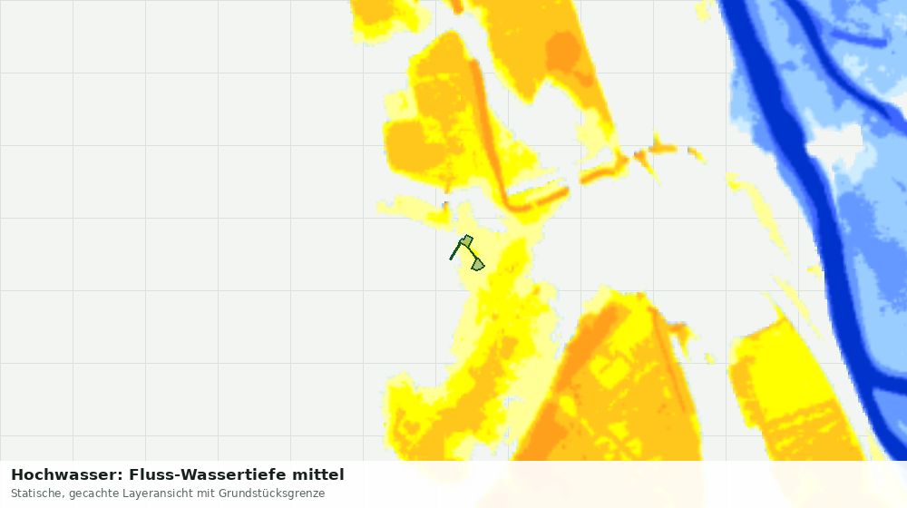 Statische Kartenansicht: Hochwasser: Fluss-Wassertiefe mittel