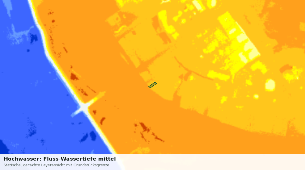 Statische Kartenansicht: Hochwasser: Fluss-Wassertiefe mittel