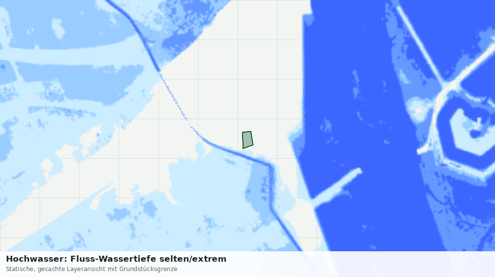 Statische Kartenansicht: Hochwasser: Fluss-Wassertiefe selten/extrem