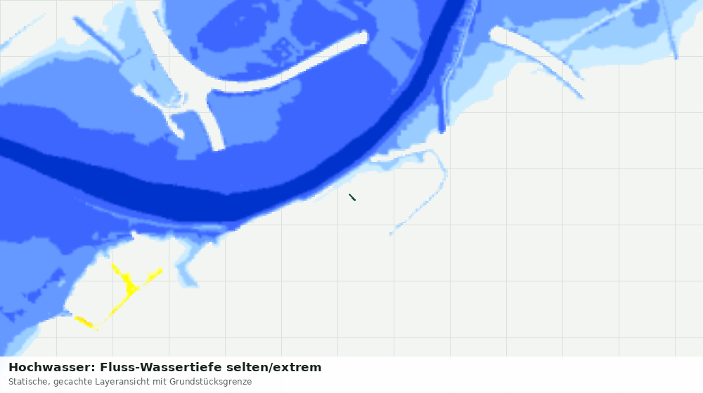 Statische Kartenansicht: Hochwasser: Fluss-Wassertiefe selten/extrem