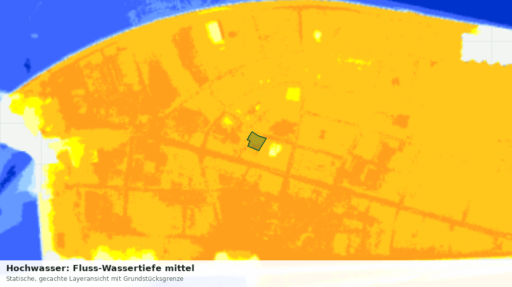 Statische Kartenansicht: Hochwasser: Fluss-Wassertiefe mittel