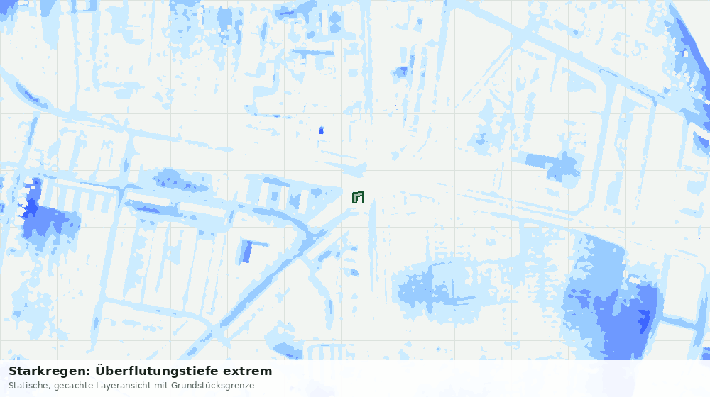Statische Kartenansicht: Starkregen: Überflutungstiefe extrem