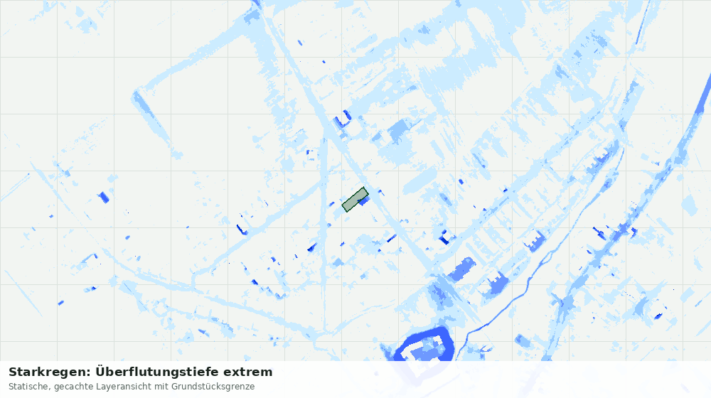 Statische Kartenansicht: Starkregen: Überflutungstiefe extrem