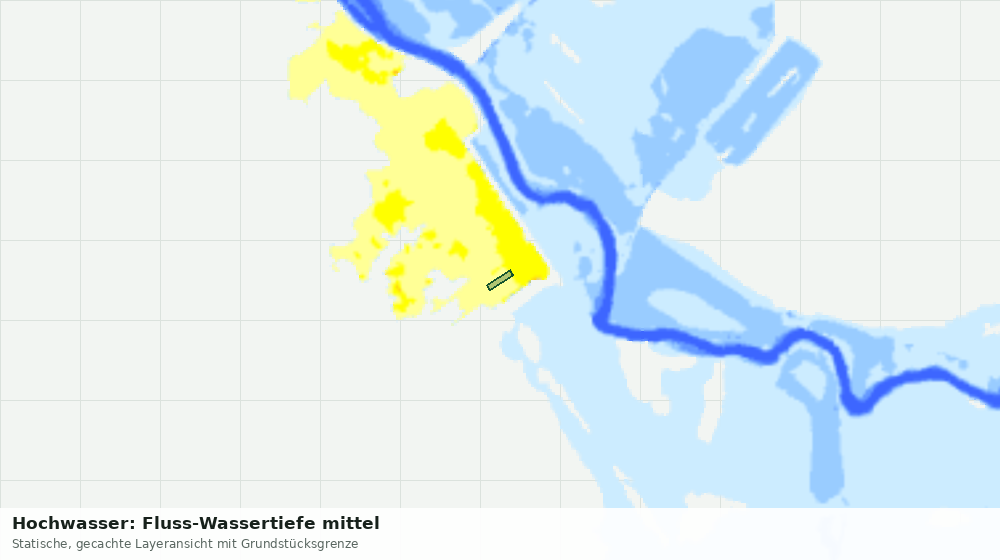 Statische Kartenansicht: Hochwasser: Fluss-Wassertiefe mittel