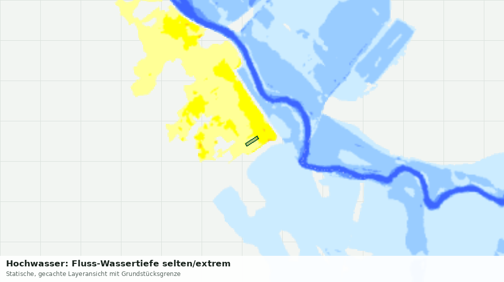 Statische Kartenansicht: Hochwasser: Fluss-Wassertiefe selten/extrem