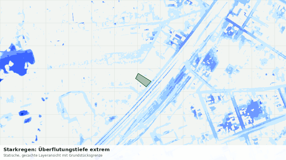 Statische Kartenansicht: Starkregen: Überflutungstiefe extrem