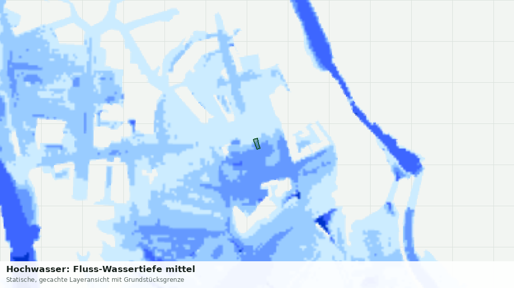 Statische Kartenansicht: Hochwasser: Fluss-Wassertiefe mittel