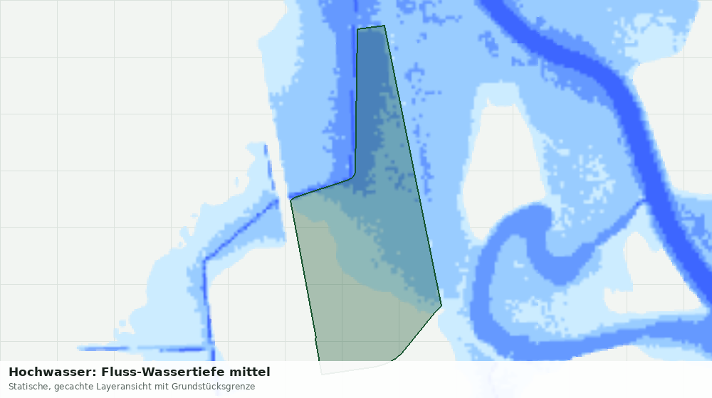 Statische Kartenansicht: Hochwasser: Fluss-Wassertiefe mittel