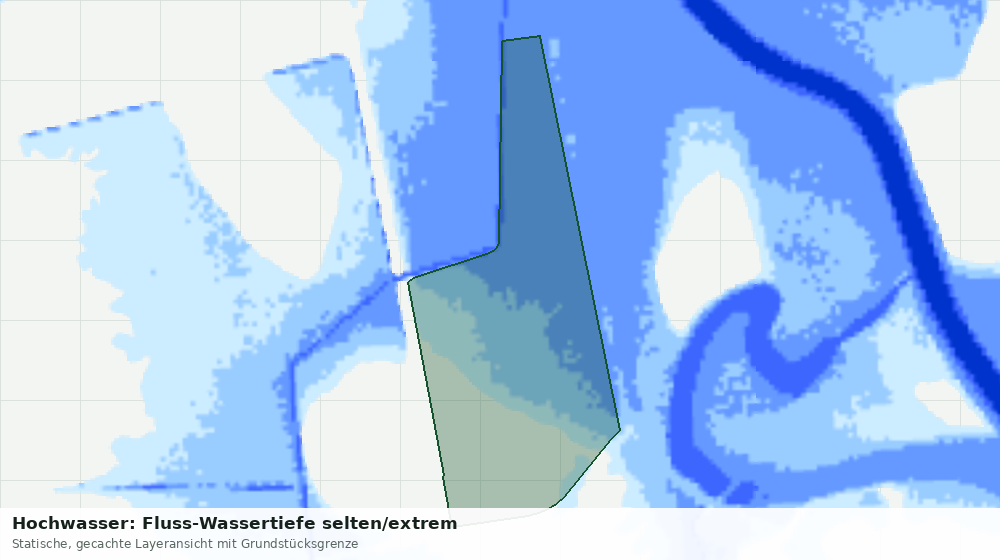 Statische Kartenansicht: Hochwasser: Fluss-Wassertiefe selten/extrem