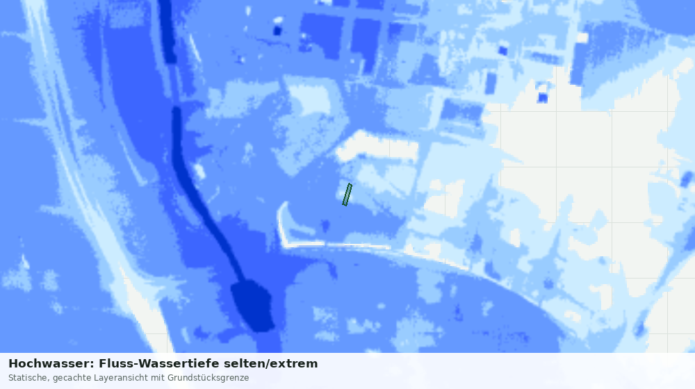 Statische Kartenansicht: Hochwasser: Fluss-Wassertiefe selten/extrem