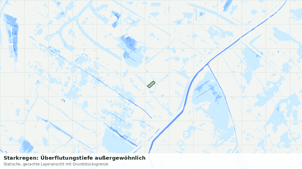 Statische Kartenansicht: Starkregen: Überflutungstiefe außergewöhnlich