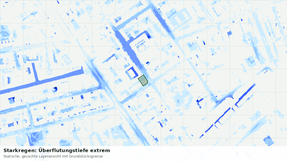 Statische Kartenansicht: Starkregen: Überflutungstiefe extrem