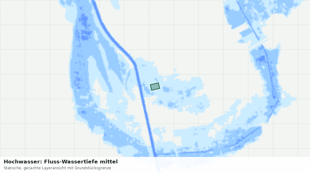 Statische Kartenansicht: Hochwasser: Fluss-Wassertiefe mittel