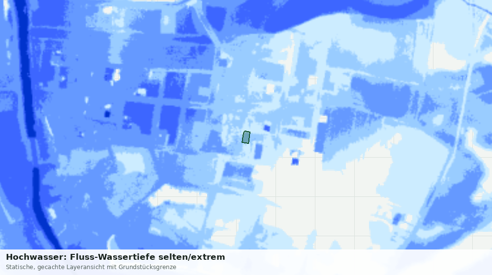 Statische Kartenansicht: Hochwasser: Fluss-Wassertiefe selten/extrem