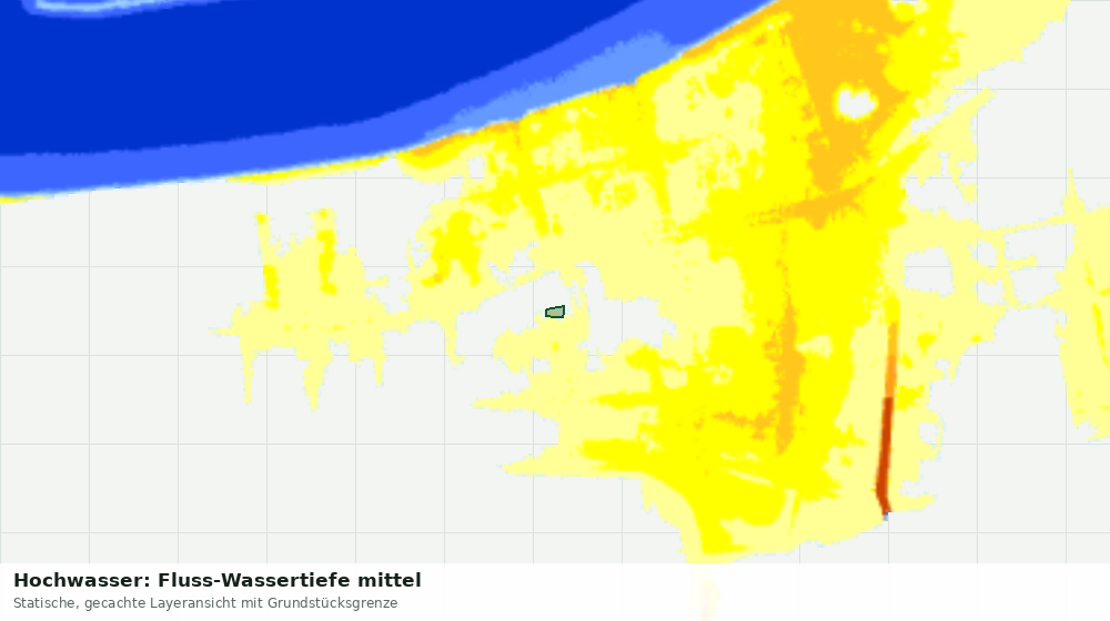 Statische Kartenansicht: Hochwasser: Fluss-Wassertiefe mittel