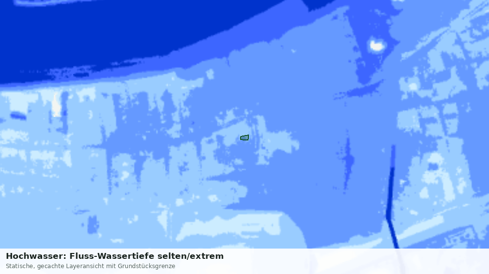 Statische Kartenansicht: Hochwasser: Fluss-Wassertiefe selten/extrem