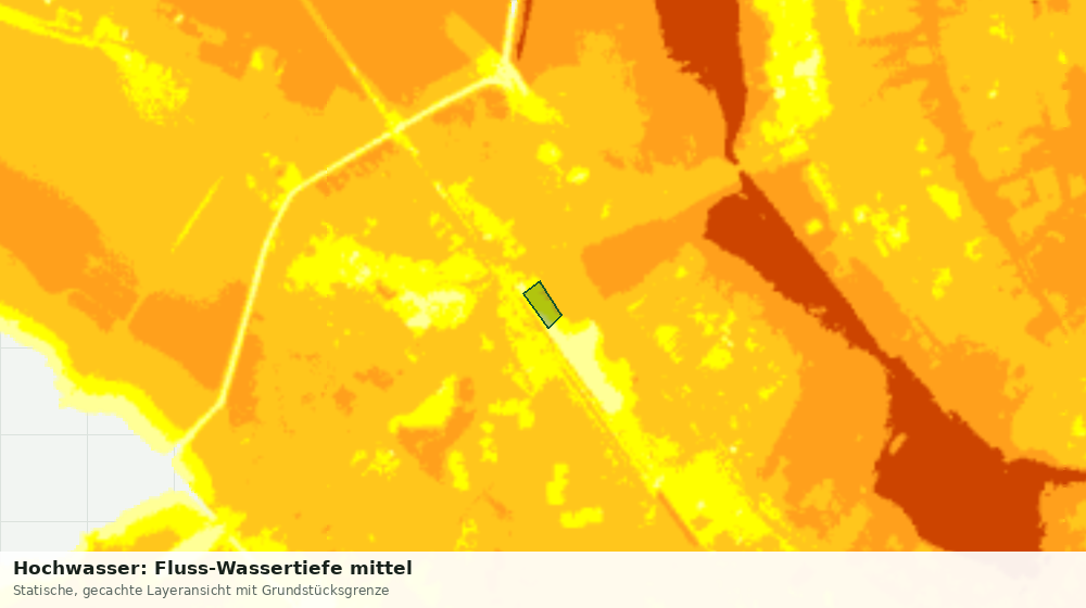 Statische Kartenansicht: Hochwasser: Fluss-Wassertiefe mittel