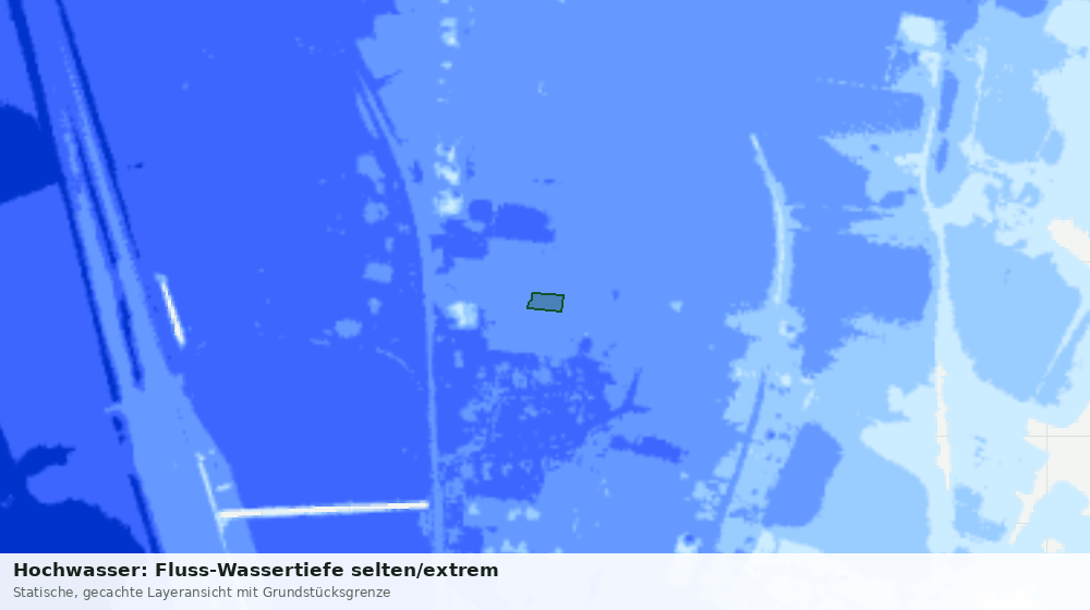 Statische Kartenansicht: Hochwasser: Fluss-Wassertiefe selten/extrem