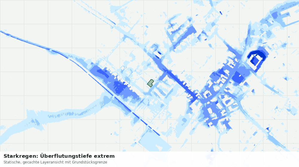 Statische Kartenansicht: Starkregen: Überflutungstiefe extrem