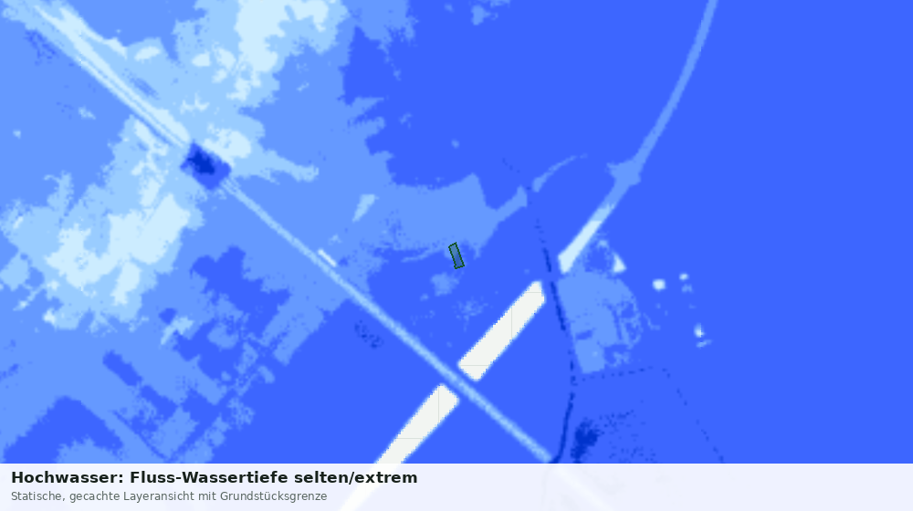Statische Kartenansicht: Hochwasser: Fluss-Wassertiefe selten/extrem