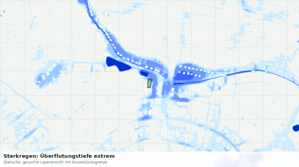 Statische Kartenansicht: Starkregen: Überflutungstiefe extrem