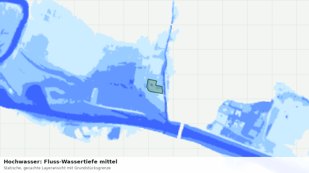 Statische Kartenansicht: Hochwasser: Fluss-Wassertiefe mittel