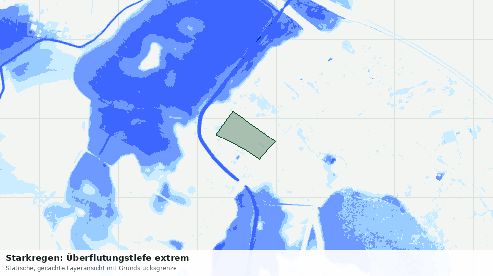 Statische Kartenansicht: Starkregen: Überflutungstiefe extrem