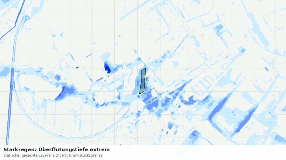 Statische Kartenansicht: Starkregen: Überflutungstiefe extrem