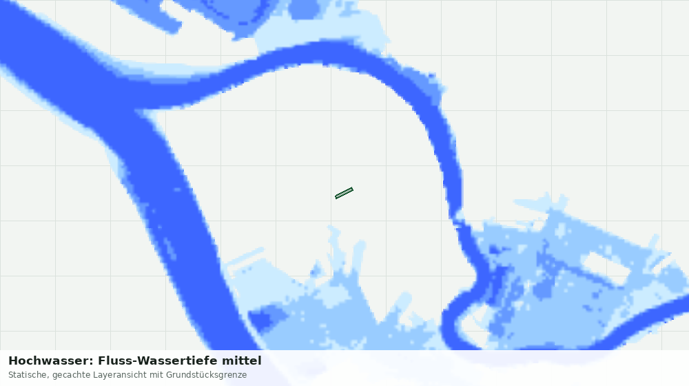 Statische Kartenansicht: Hochwasser: Fluss-Wassertiefe mittel