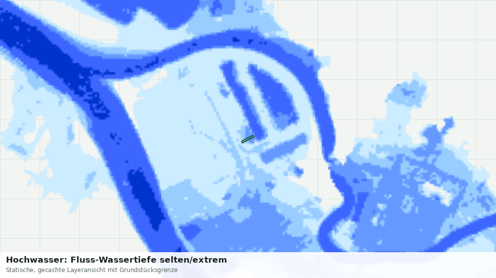 Statische Kartenansicht: Hochwasser: Fluss-Wassertiefe selten/extrem