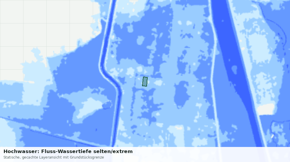 Statische Kartenansicht: Hochwasser: Fluss-Wassertiefe selten/extrem