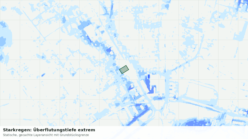 Statische Kartenansicht: Starkregen: Überflutungstiefe extrem