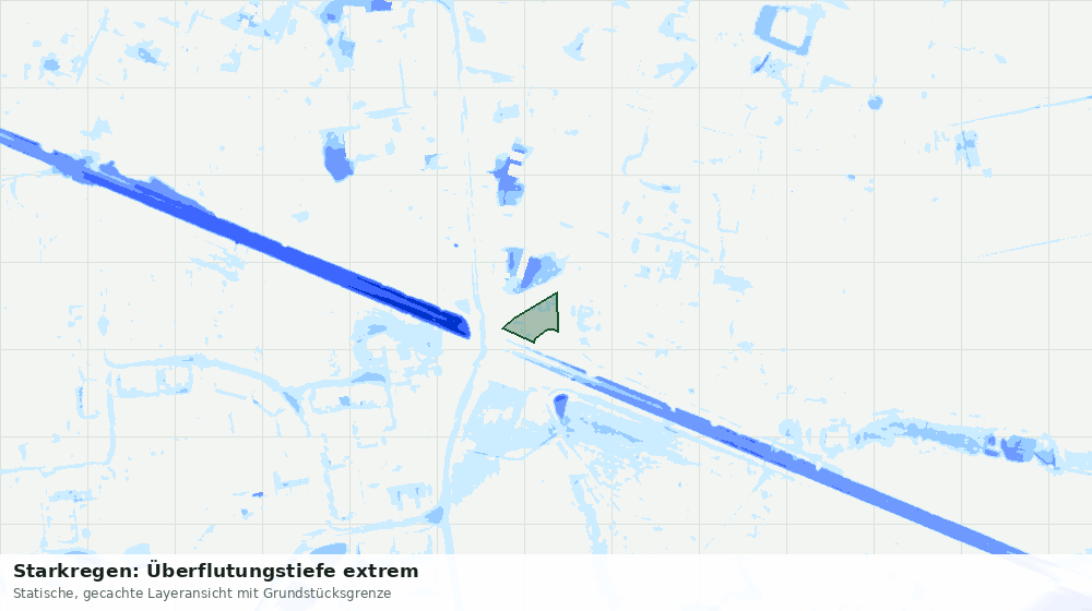 Statische Kartenansicht: Starkregen: Überflutungstiefe extrem