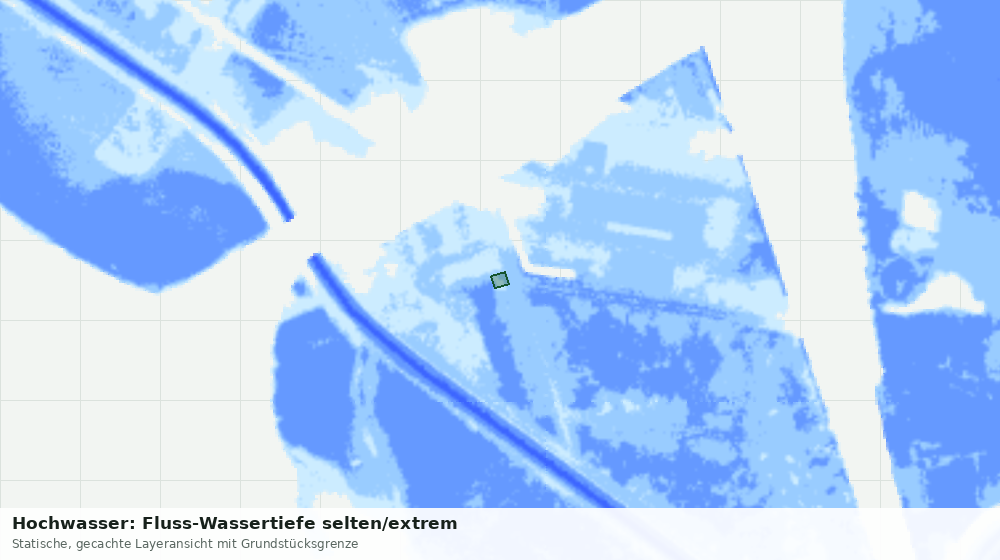 Statische Kartenansicht: Hochwasser: Fluss-Wassertiefe selten/extrem