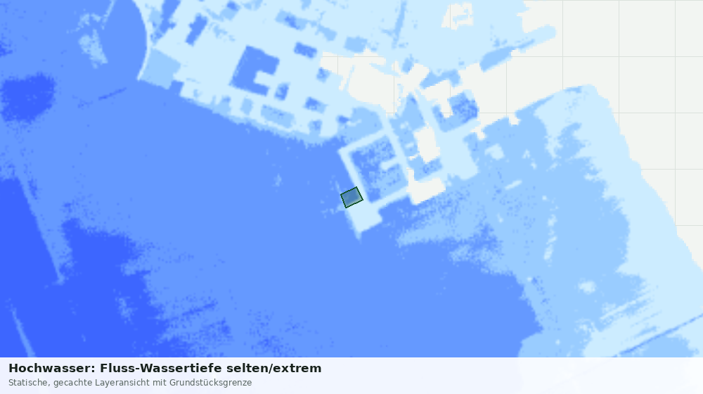 Statische Kartenansicht: Hochwasser: Fluss-Wassertiefe selten/extrem