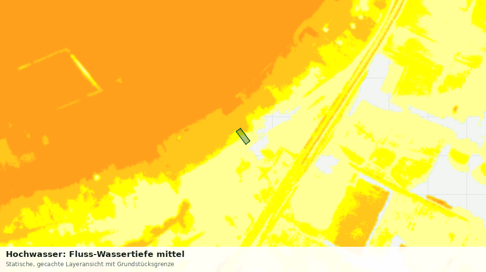 Statische Kartenansicht: Hochwasser: Fluss-Wassertiefe mittel