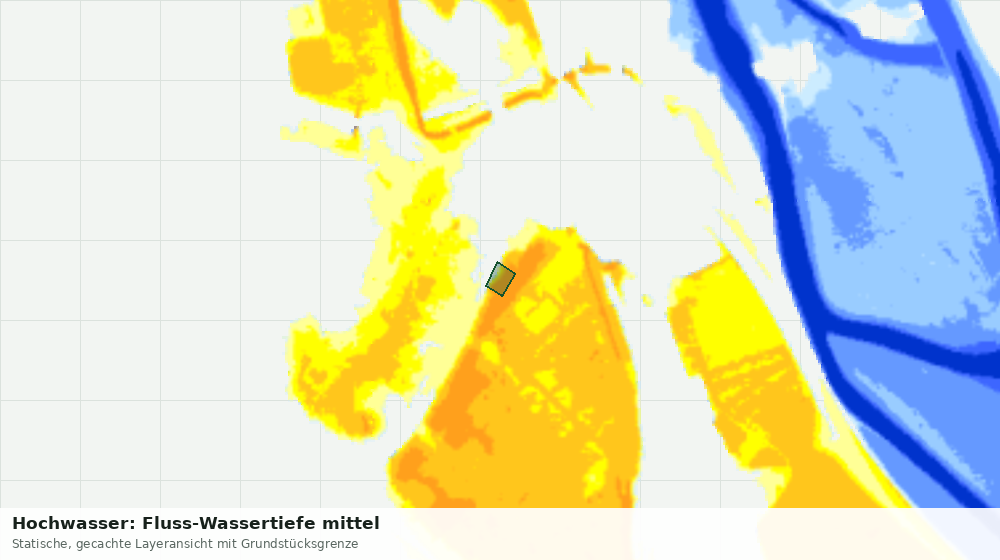 Statische Kartenansicht: Hochwasser: Fluss-Wassertiefe mittel