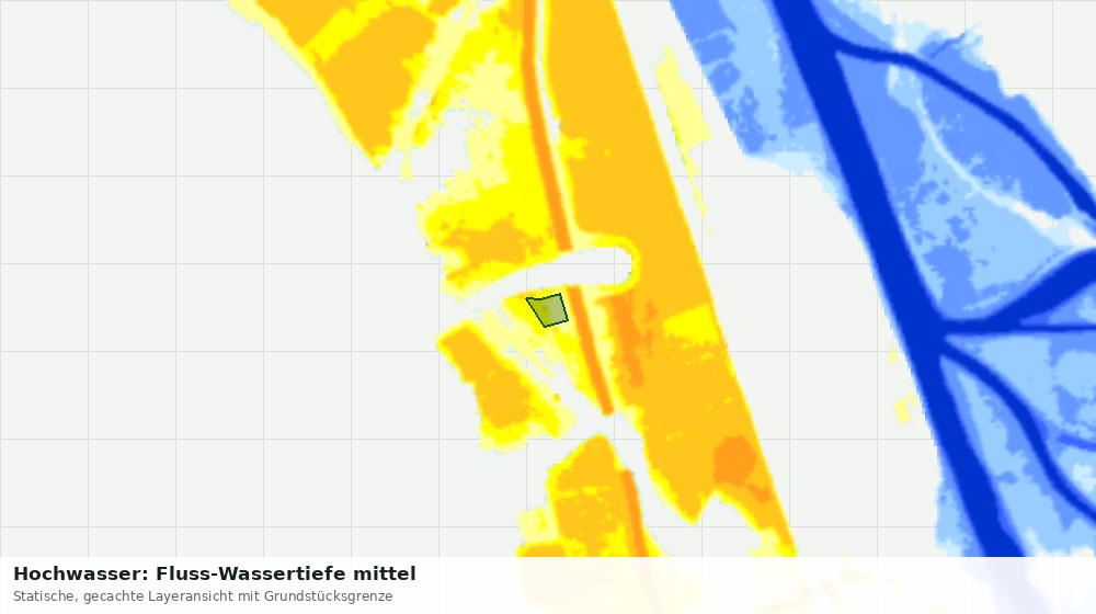 Statische Kartenansicht: Hochwasser: Fluss-Wassertiefe mittel
